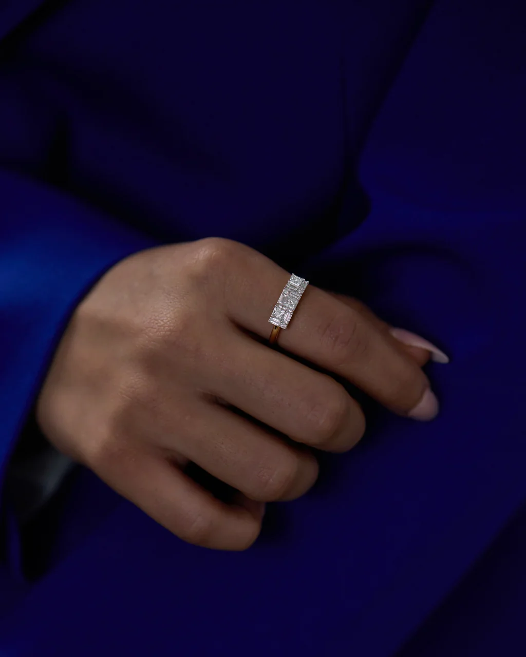 3 Princess Cluster Diamond Ring - Image 2
