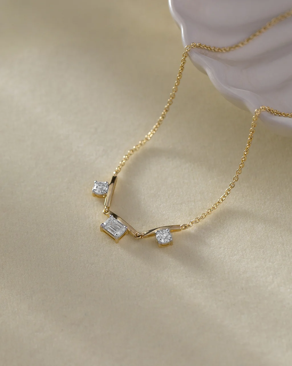 Arc Diamond Necklace - Image 4