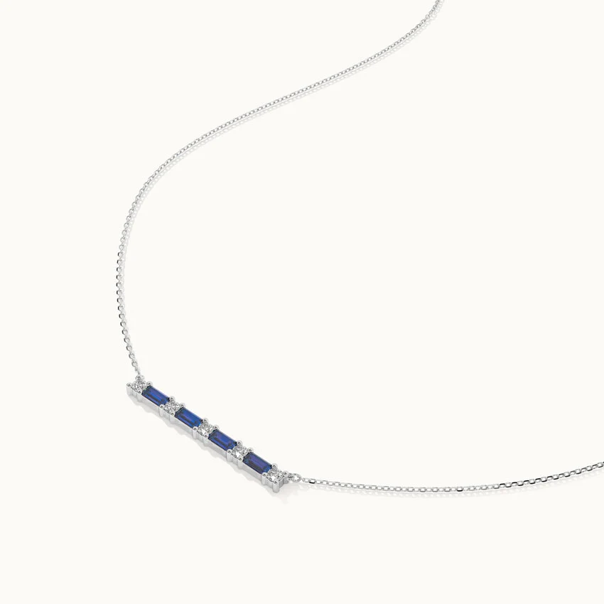 Baguette Diamond Bar Necklace - Image 6