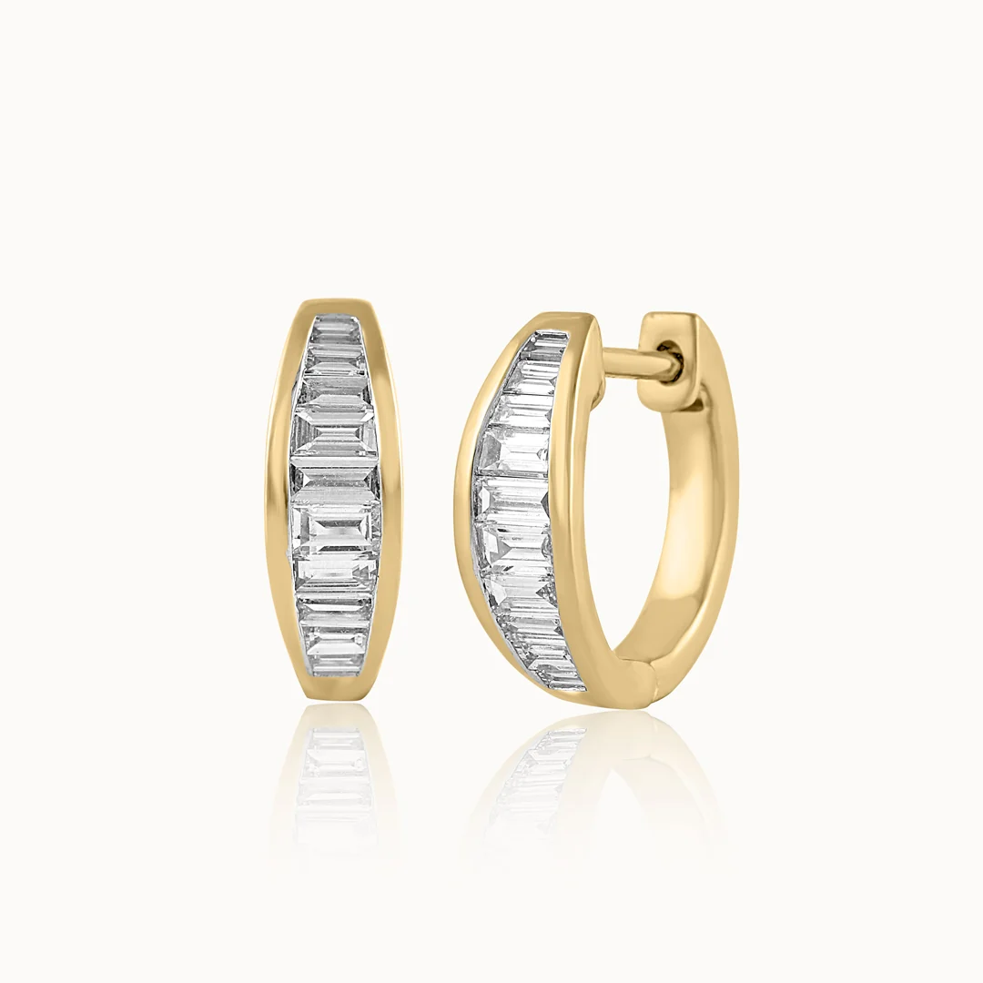 Baguette Diamond Hoops - Image 3