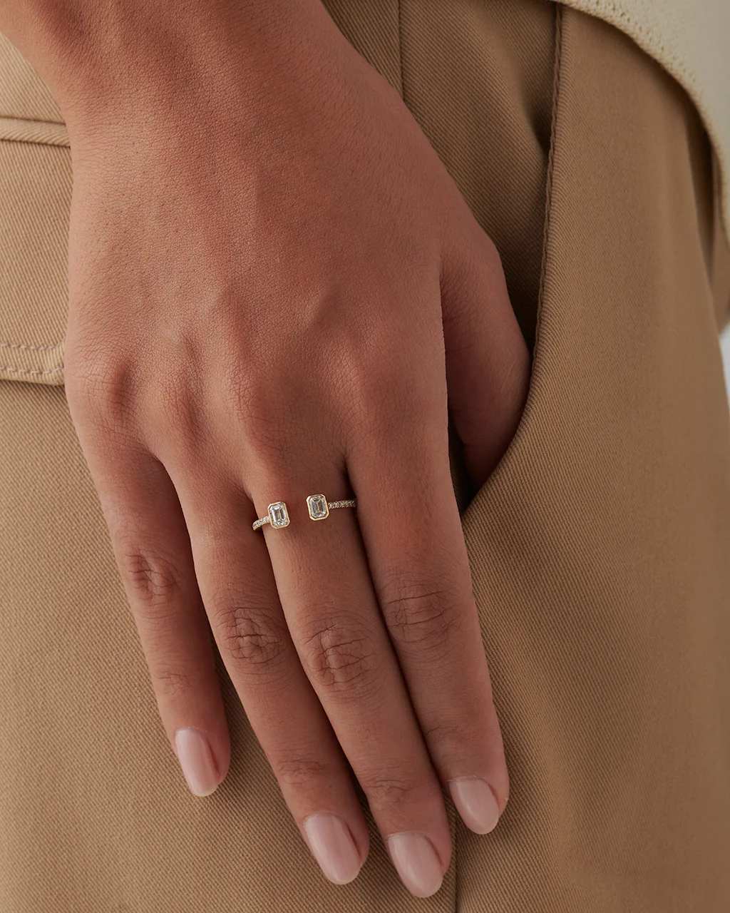 Baguette Diamond Open Ring - Image 2