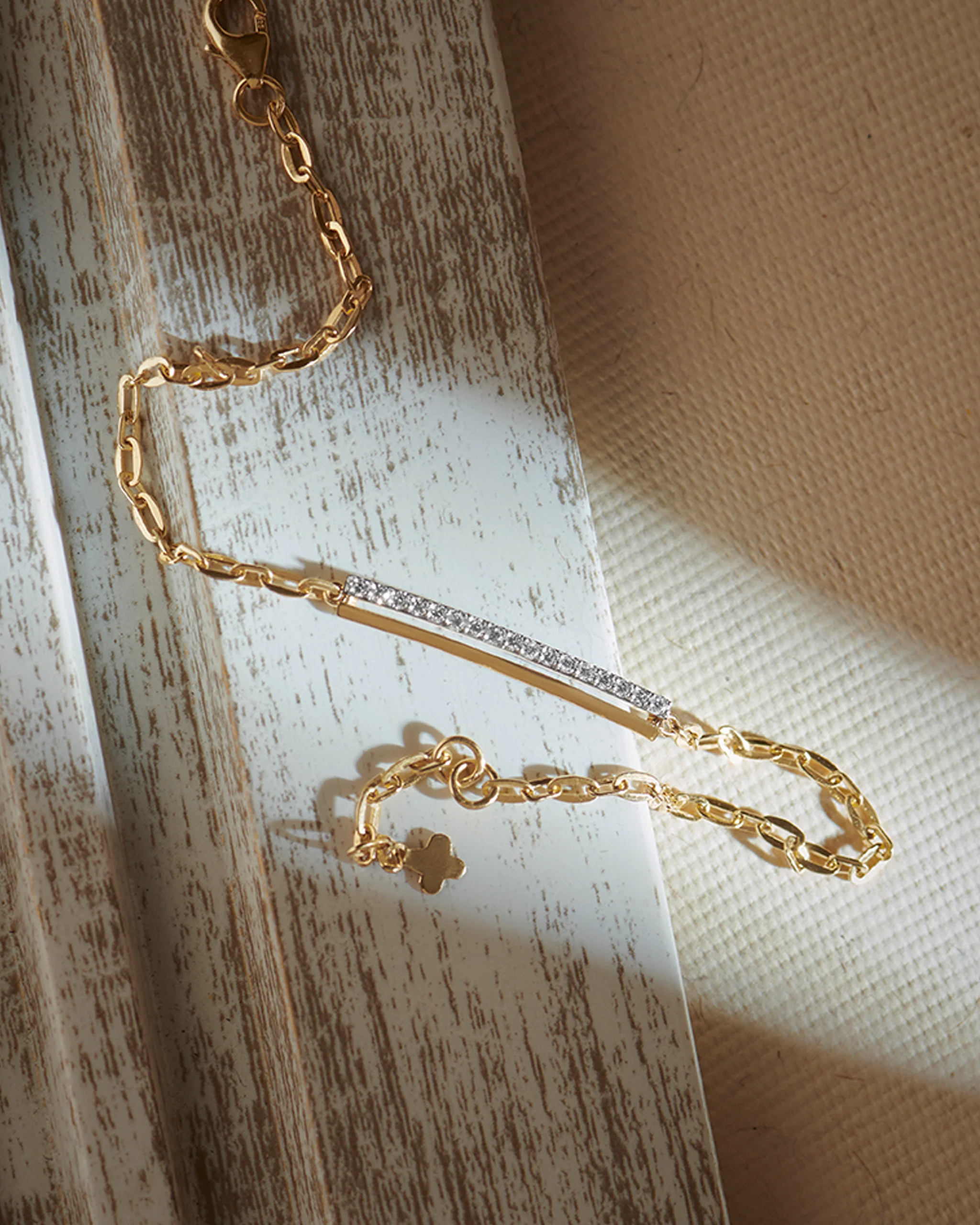 Bar Diamond Chain Bracelet - Image 6