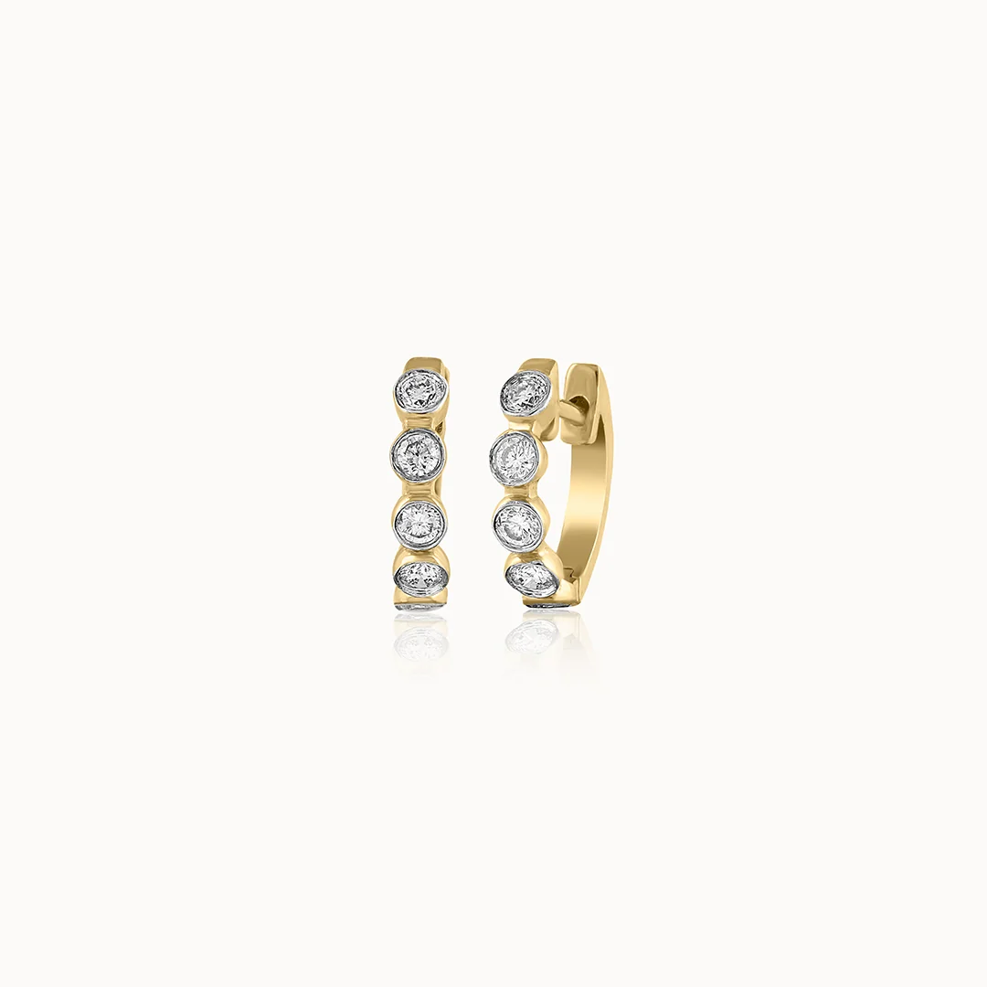 Bezel Set Diamond Hoops - Image 3