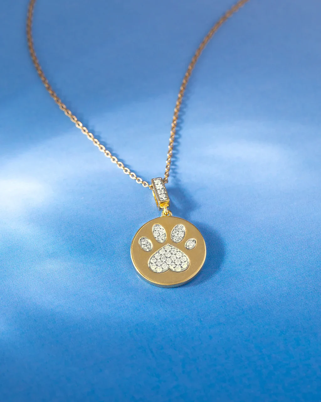 Bold Gold Paw Diamond Necklace - Image 5