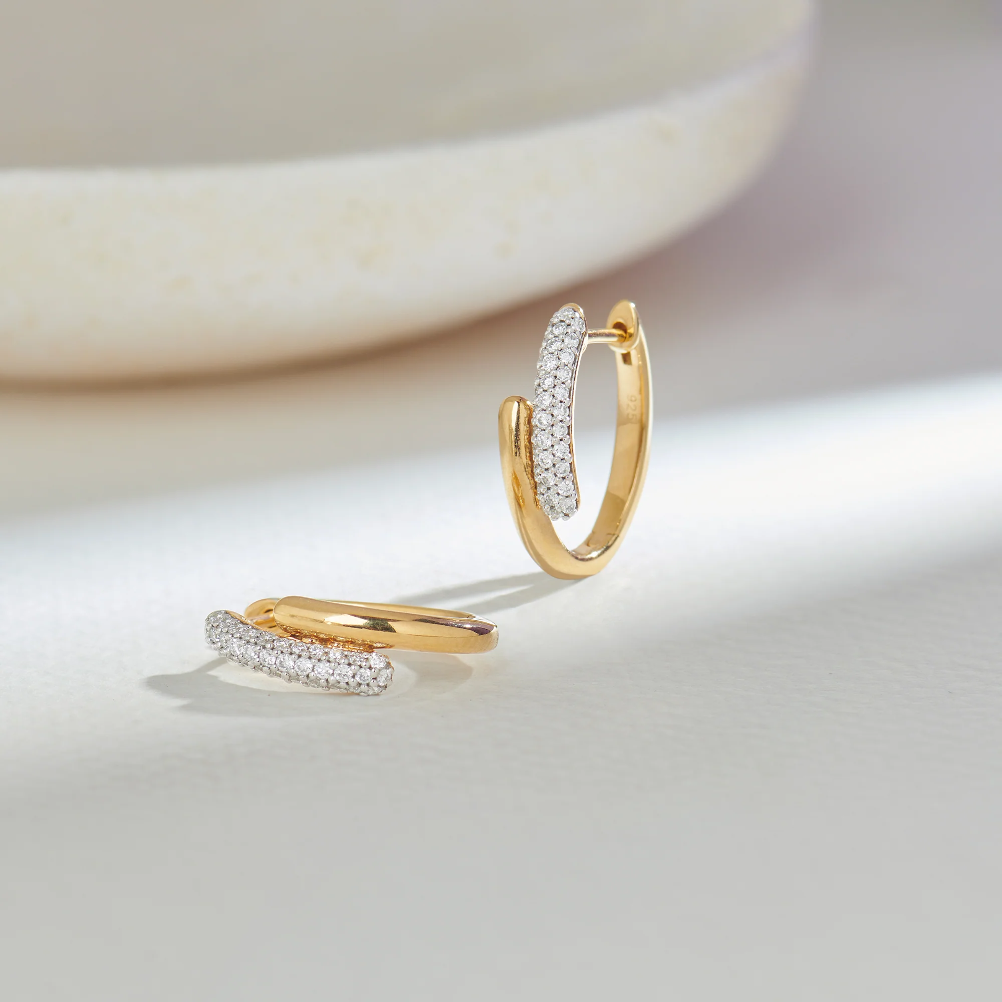 Bold Pave Diamond Hoops