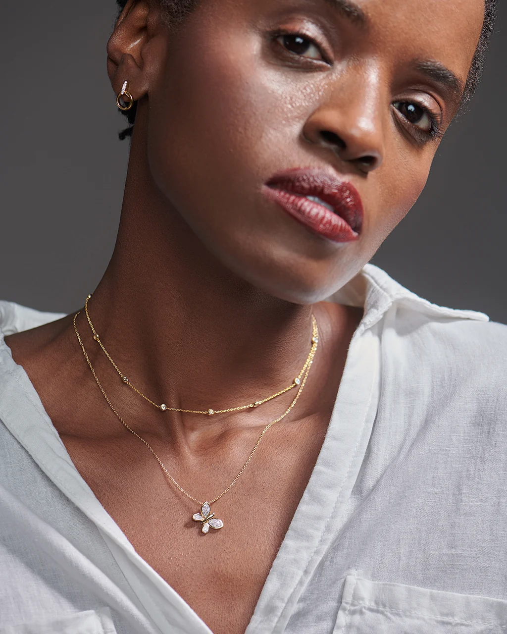 Butterfly Cluster Diamond Necklace - Image 2