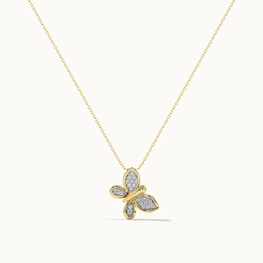 Butterfly Cluster Diamond Necklace - Image 3