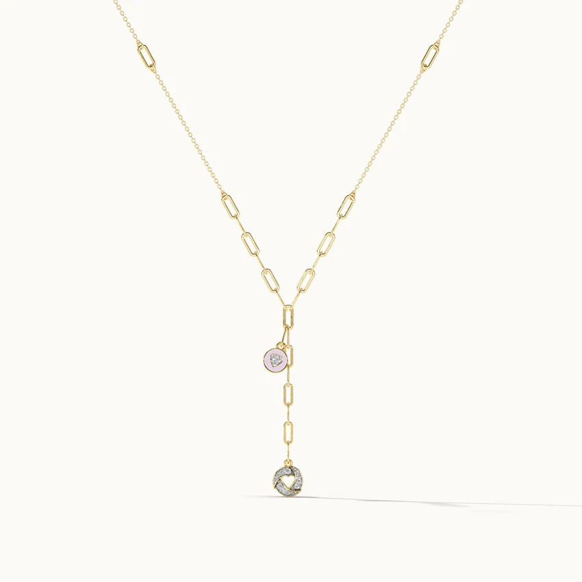 Cera Heart Lariat Necklace - Image 3