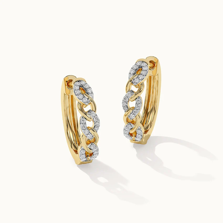 Chain Link Diamond Hoops - Image 3