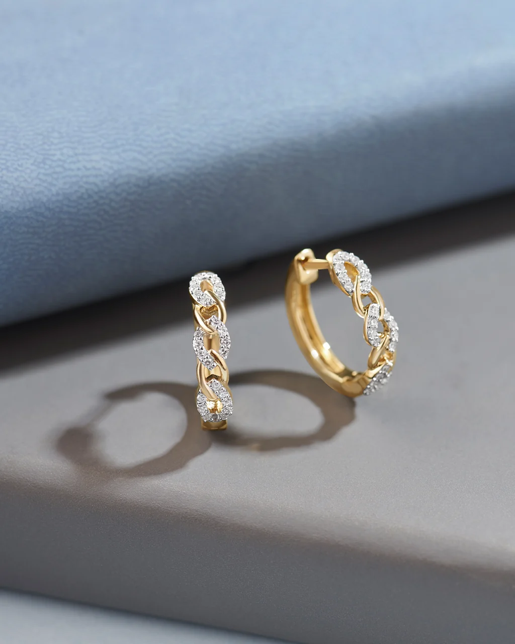 Chain Link Diamond Hoops - Image 4