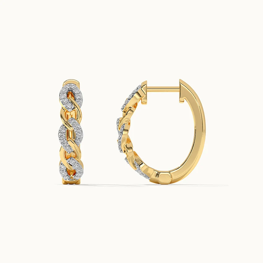 Chain Link Diamond Hoops - Image 5