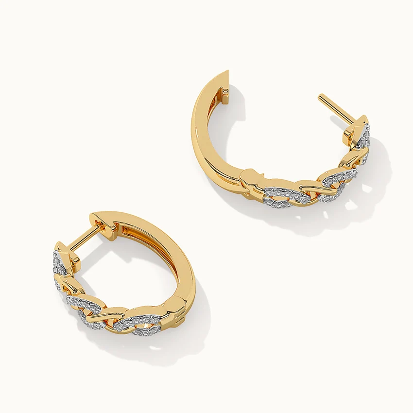 Chain Link Diamond Hoops - Image 6