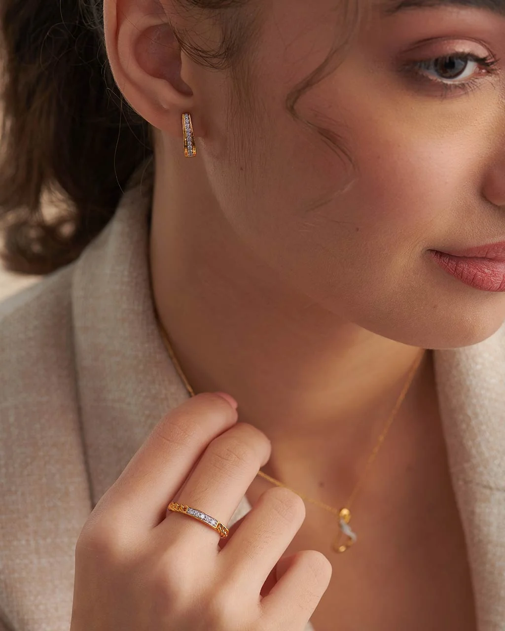 Chain-Link Stackable Diamond Band - Image 2