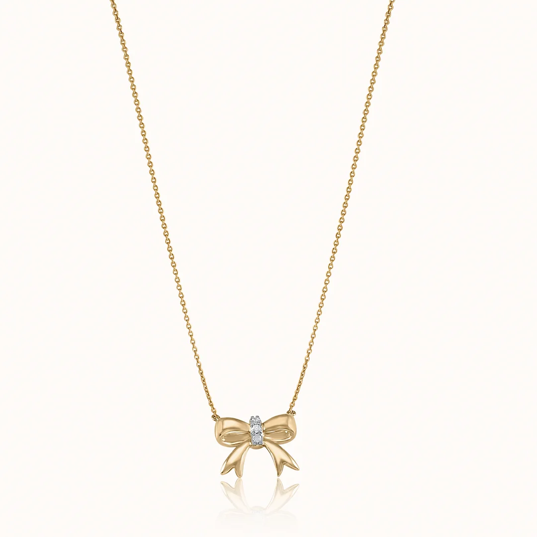 Charmed Bow Diamond Necklace - Image 3