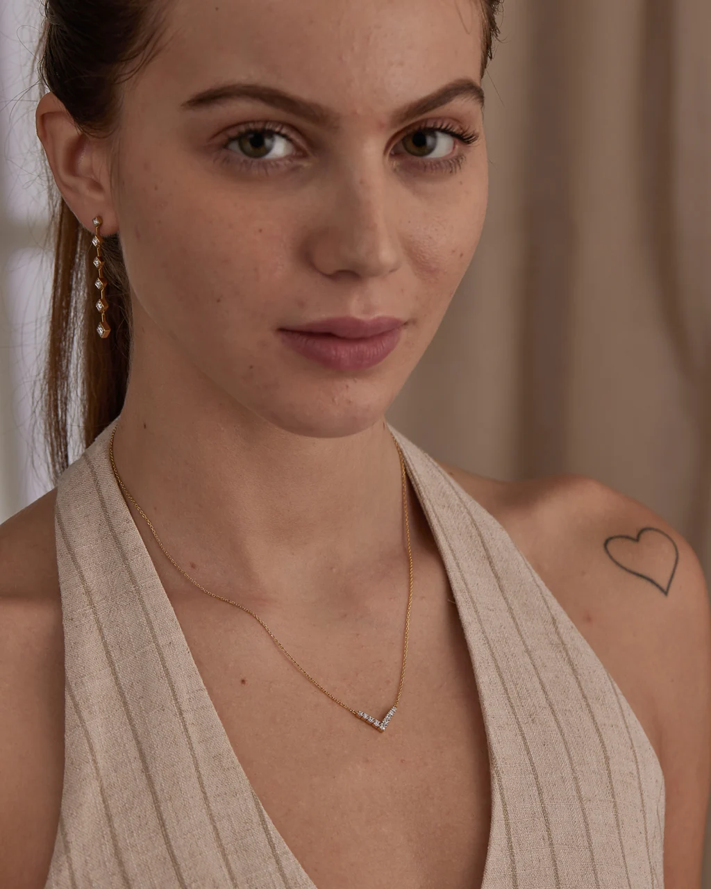 Chevron Diamond Necklace - Image 4