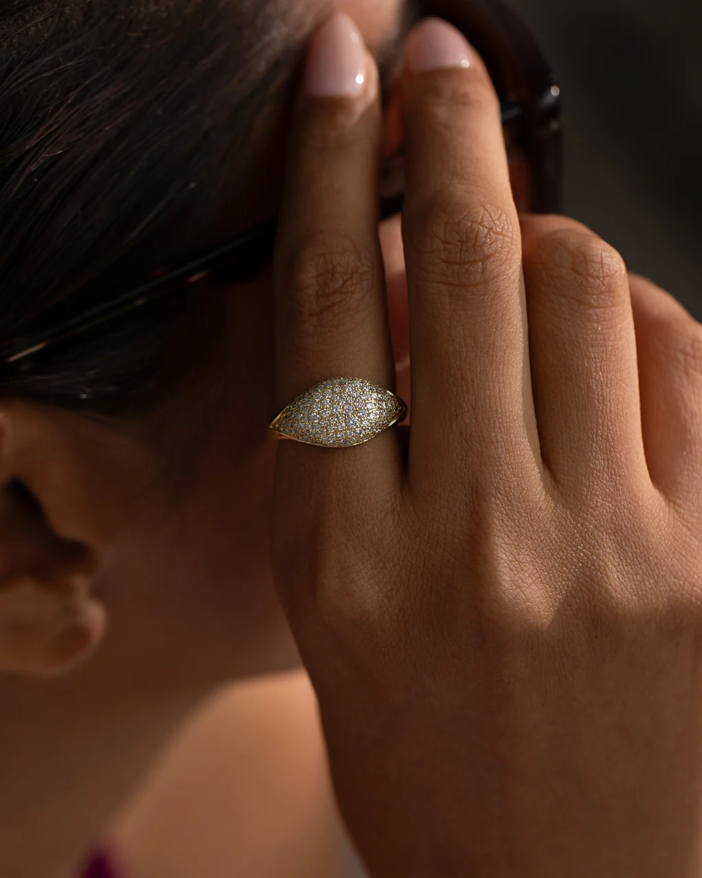 Chunky Diamond Signet Ring - Image 2