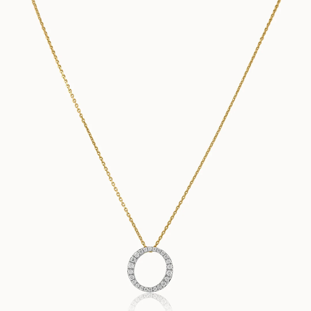Circle Halo Diamond Necklace - Image 3