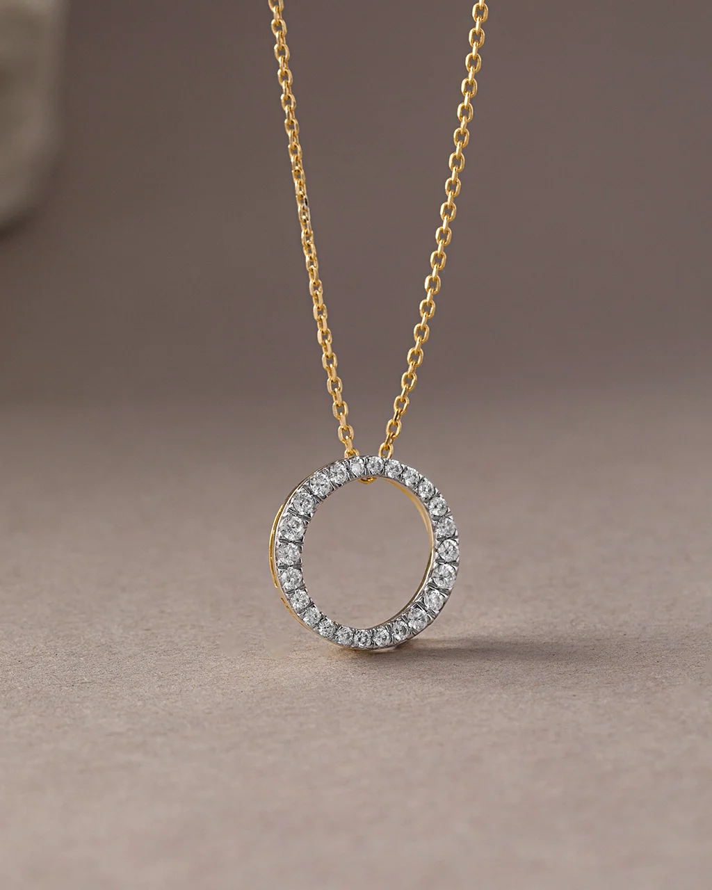 Circle Halo Diamond Necklace - Image 5
