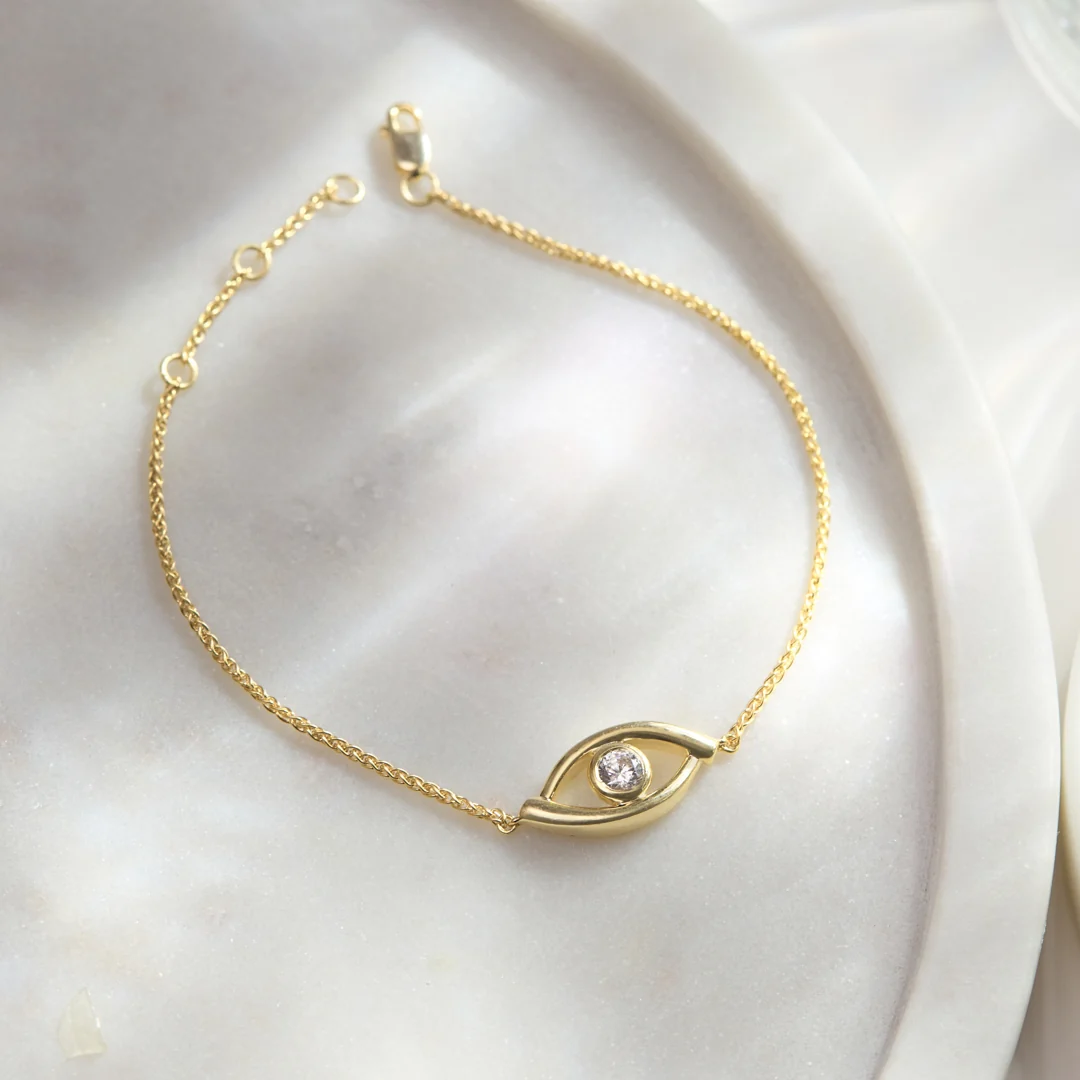 Classic Evil Eye Diamond Chain Bracelet