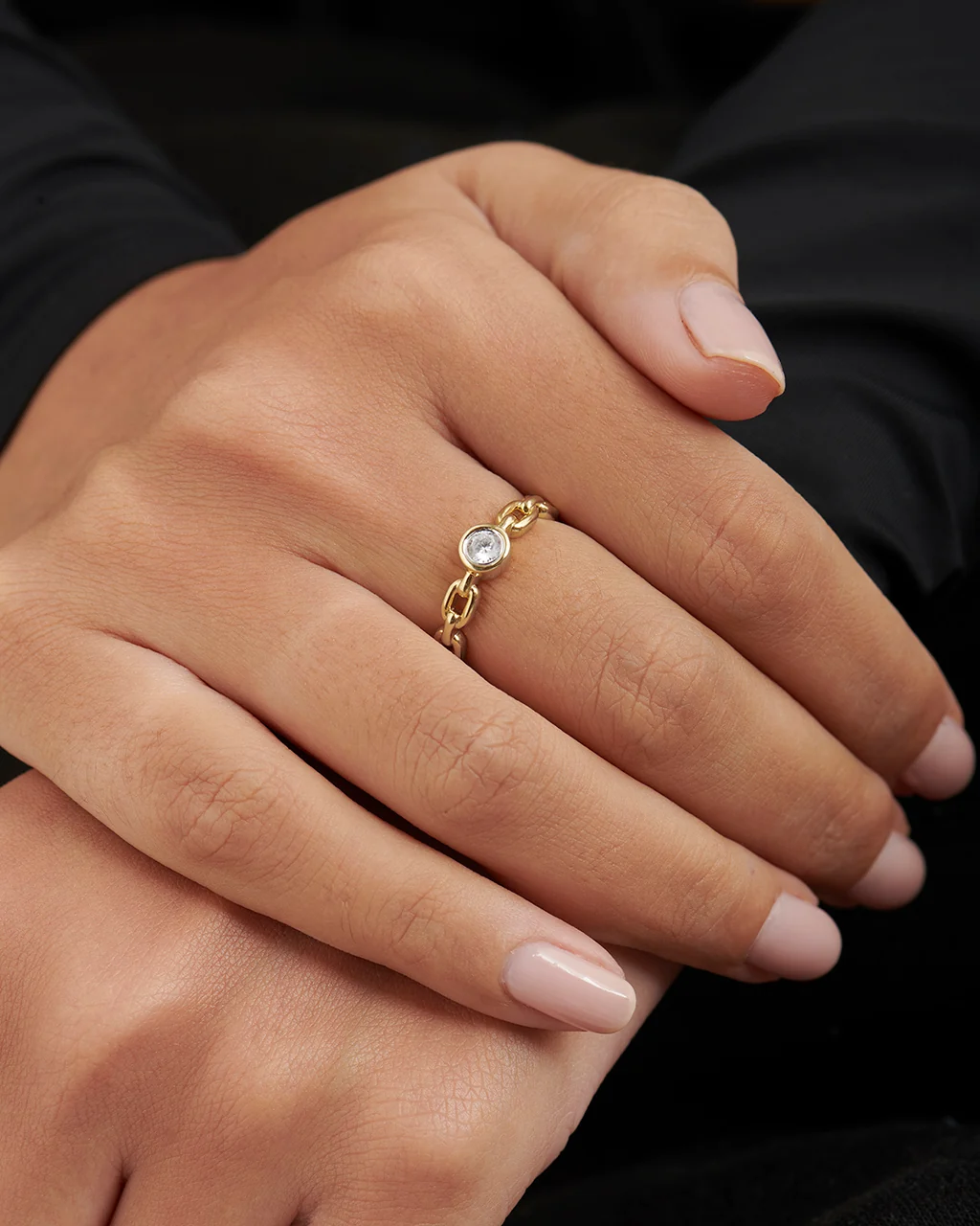 Classic Linked Solitaire Ring - Image 2