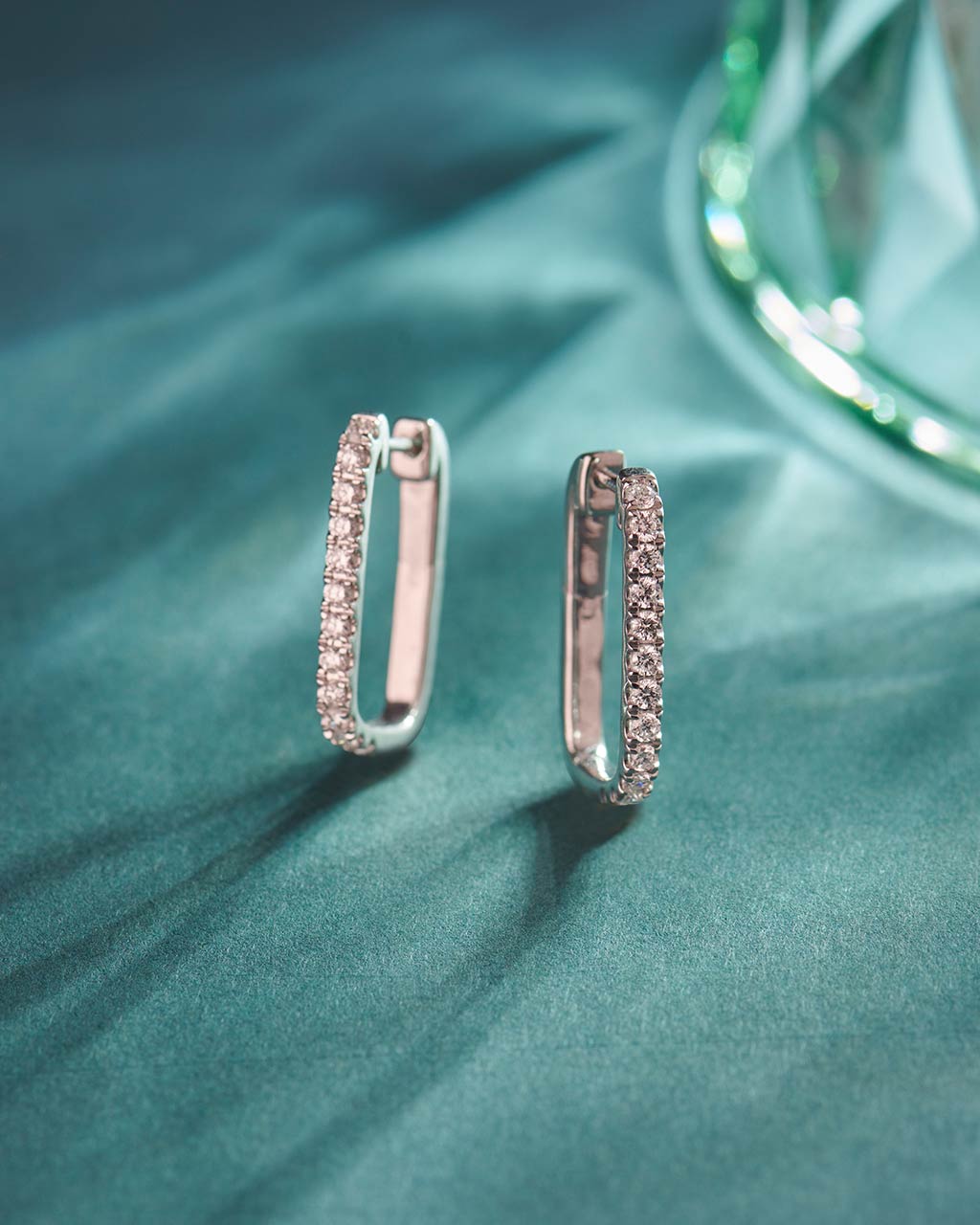 Classic Paperclip Diamond Hoops - Image 3
