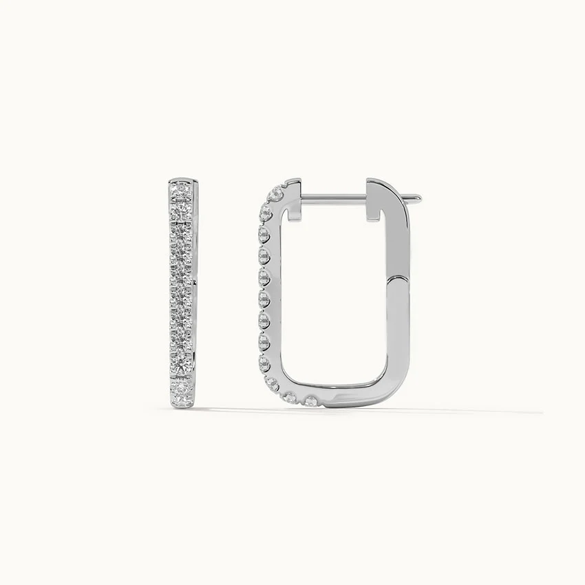 Classic Paperclip Diamond Hoops - Image 6