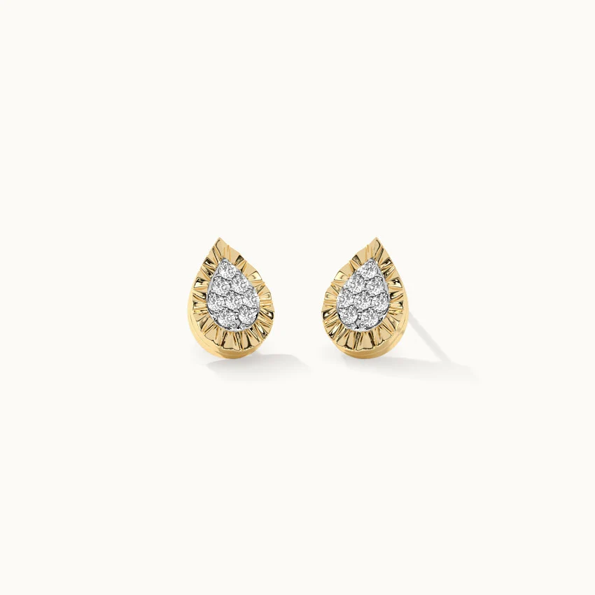 Classic Pear Diamond Earrings - Image 3