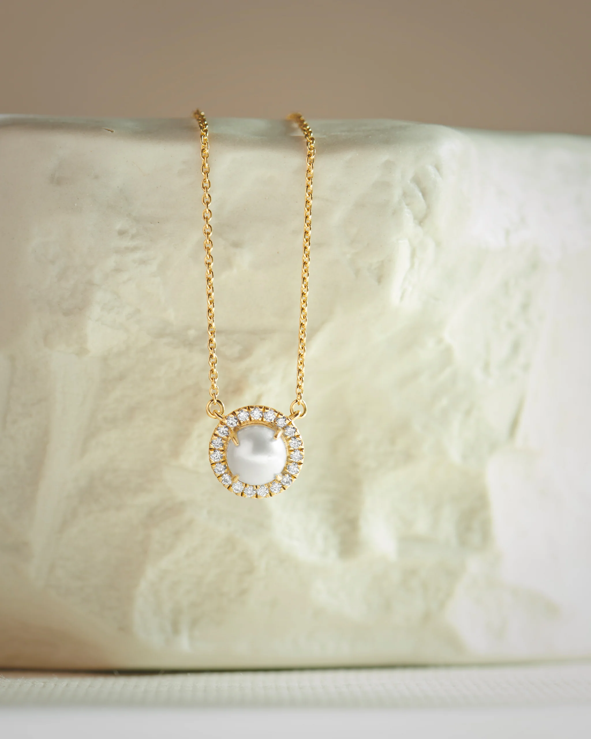 Classic Pearl Diamond Necklace - Image 6