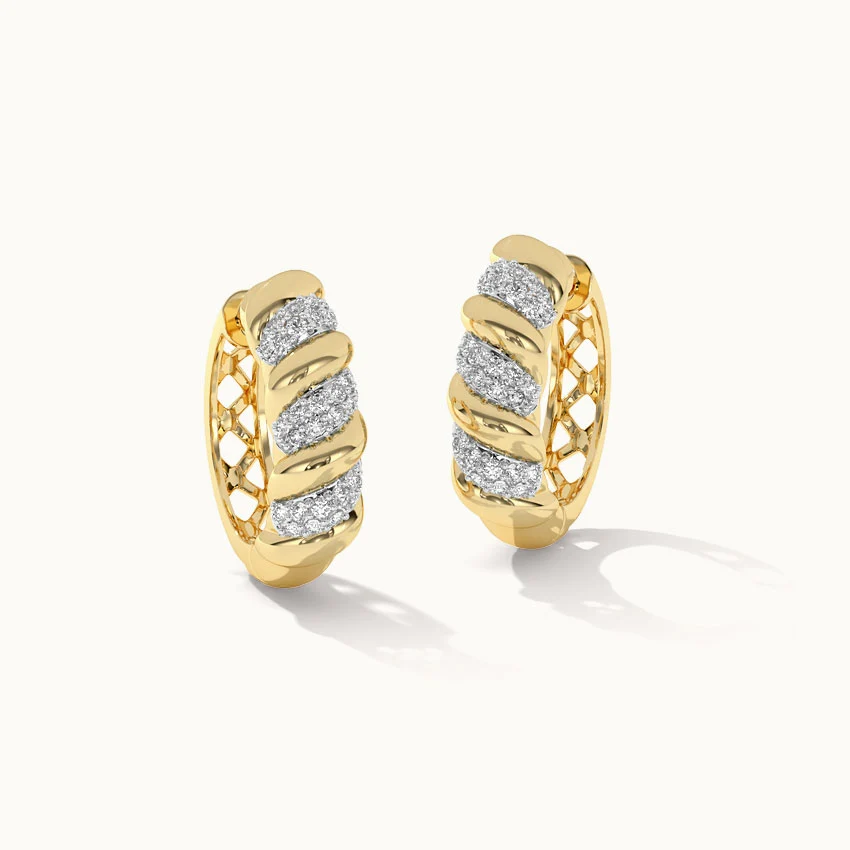 Classic Tidal Diamond Hoops - Image 3