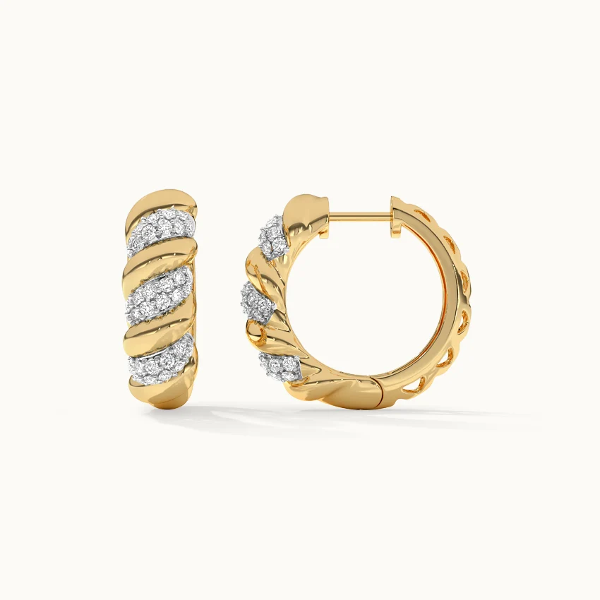 Classic Tidal Diamond Hoops - Image 7