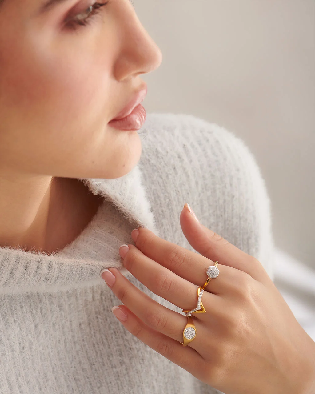 Cluster Diamond Signet Ring - Image 4
