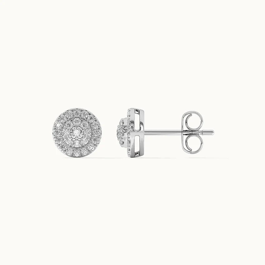 Cluster Halo Diamond Earrings - Image 6