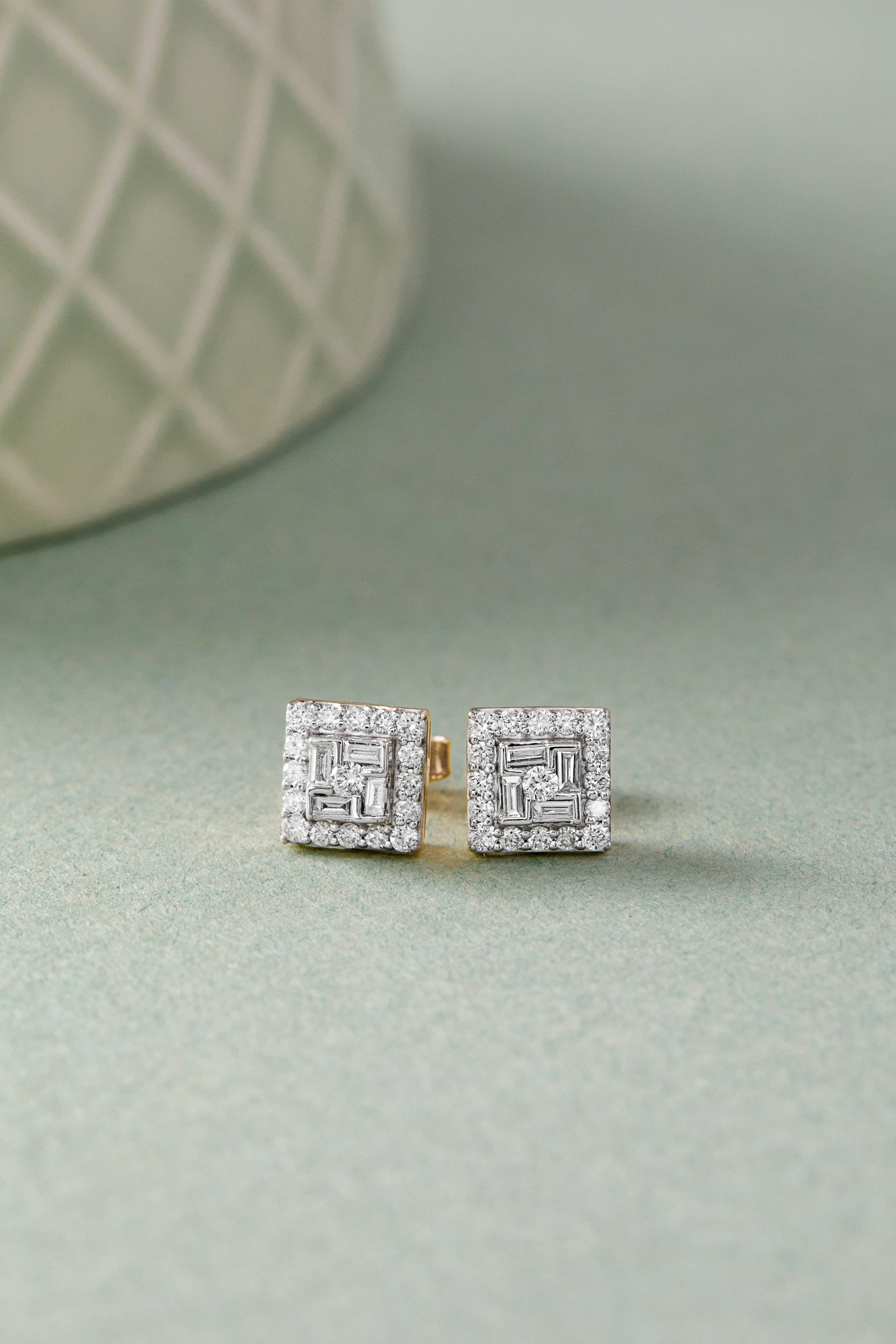 Cluster Square Diamond Studs - Image 5