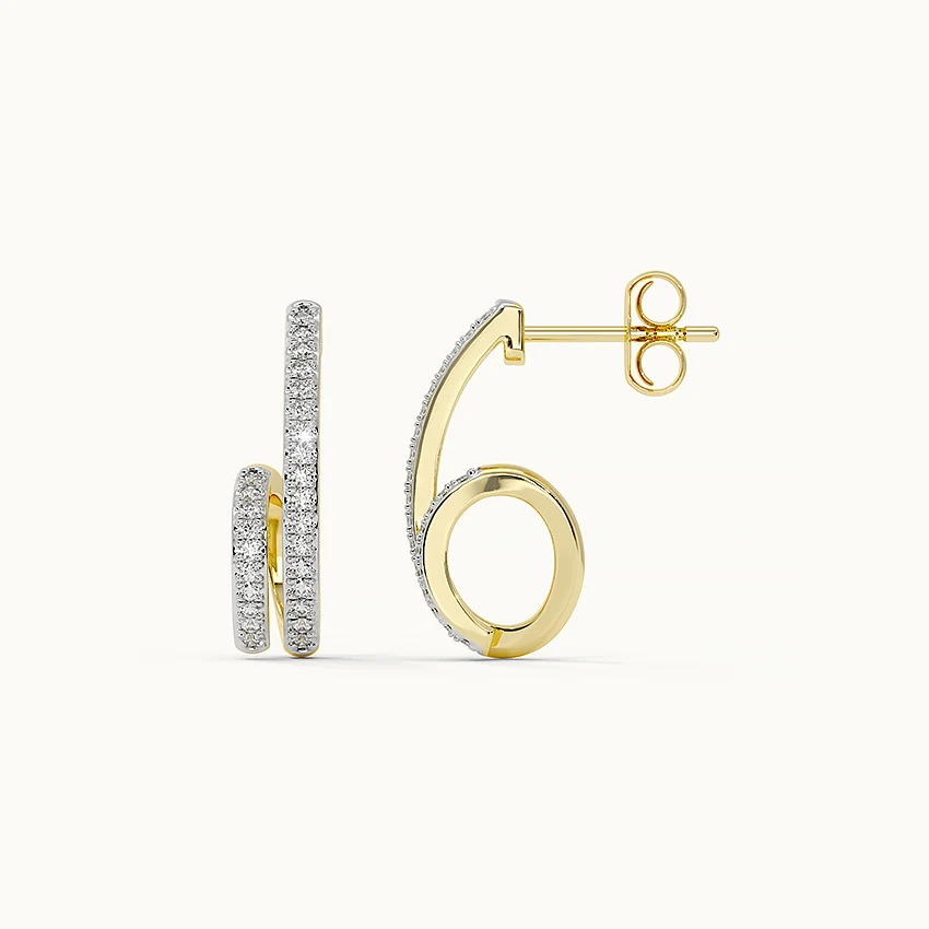Coiled Diamond Hoop Earrings - Image 5