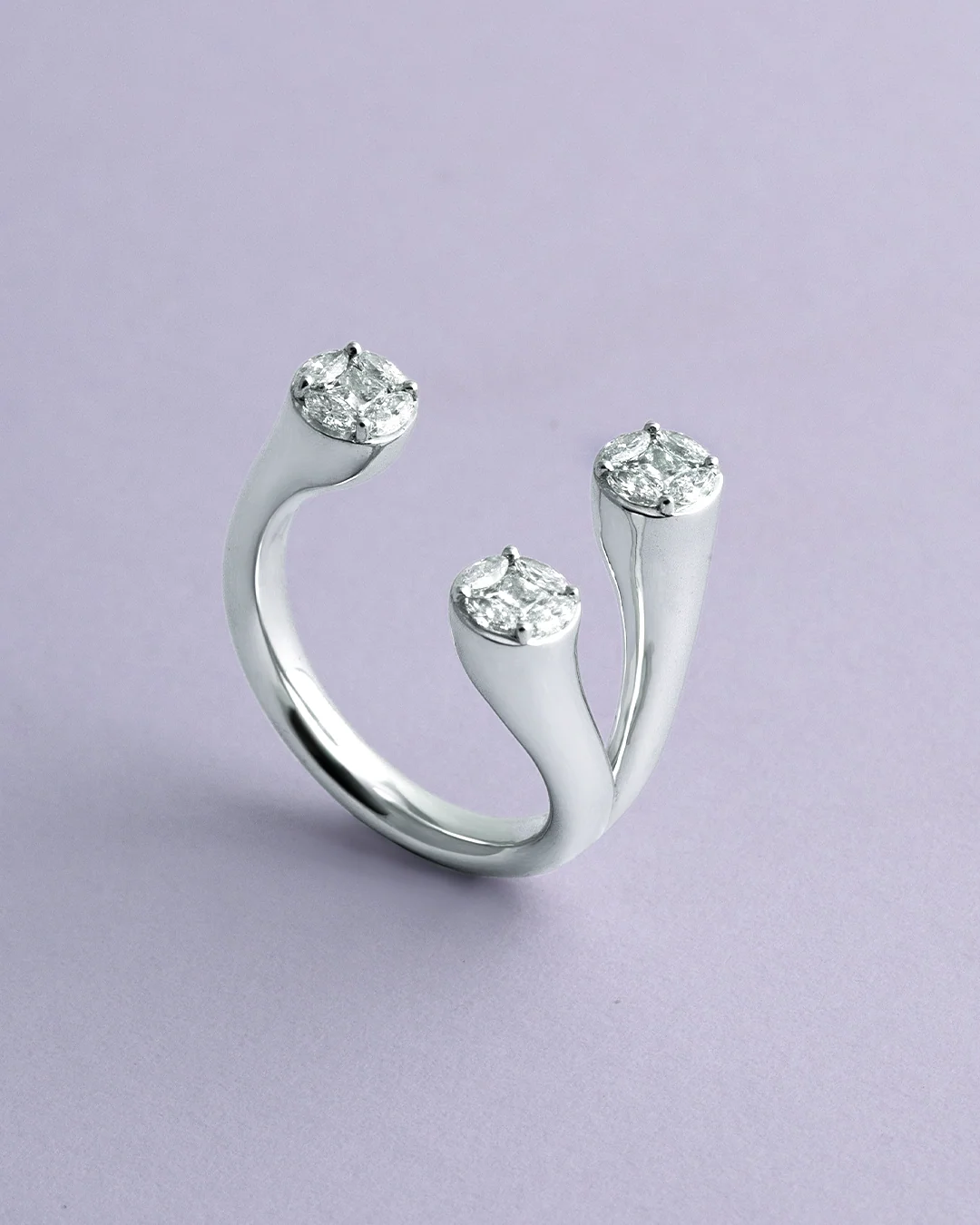 Contemporary Open Diamond Band