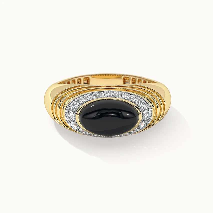Created Black Onyx Signet Ring - Image 3