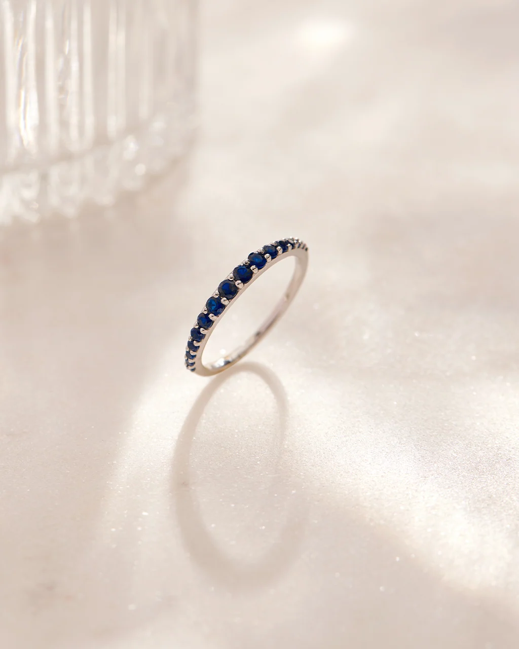 Created Blue Sapphire Stackable Band - Image 6