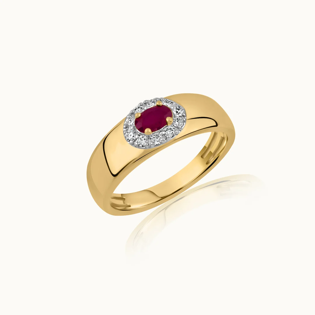 Created Ruby Halo Diamond Band - Image 3