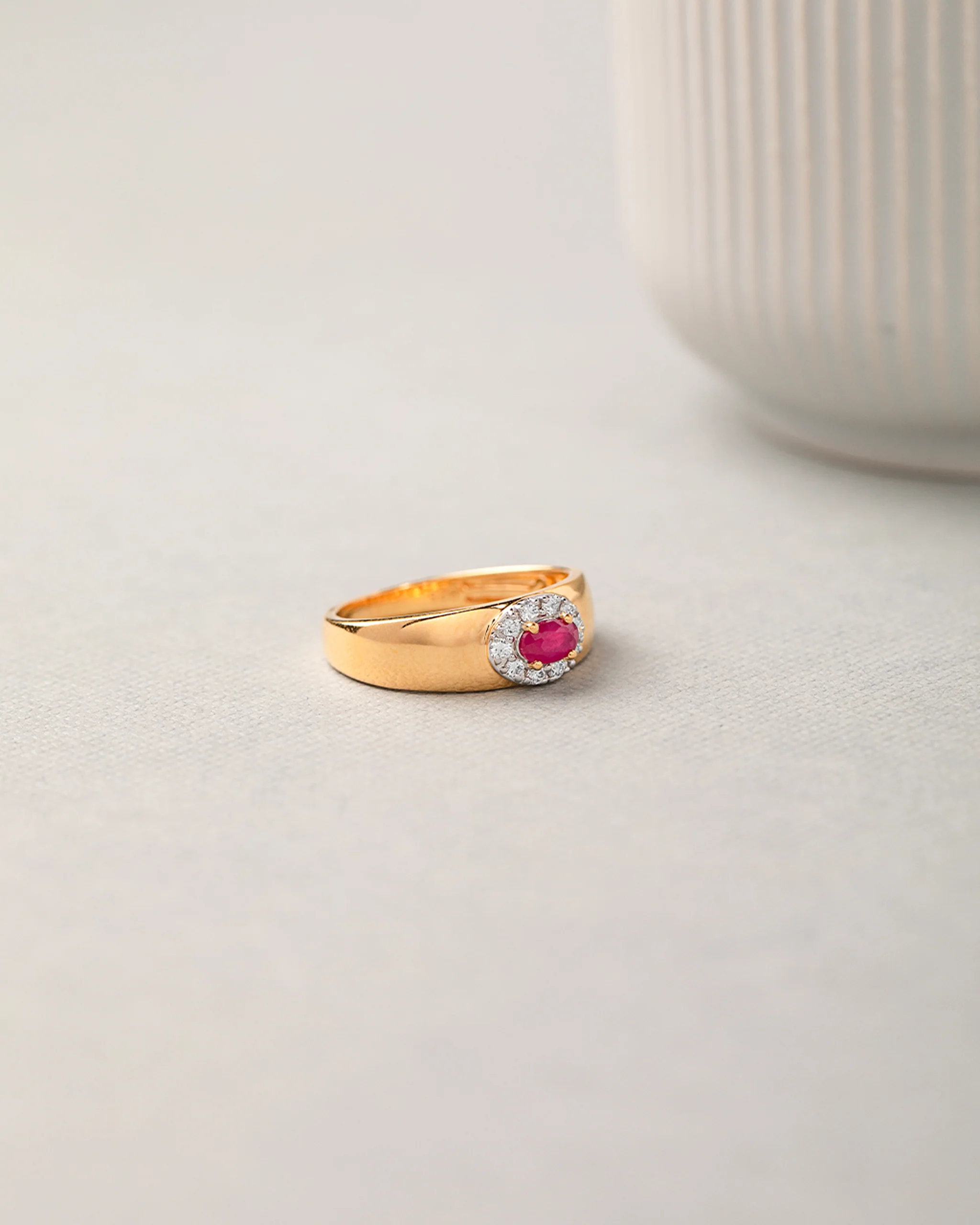 Created Ruby Halo Diamond Band - Image 5