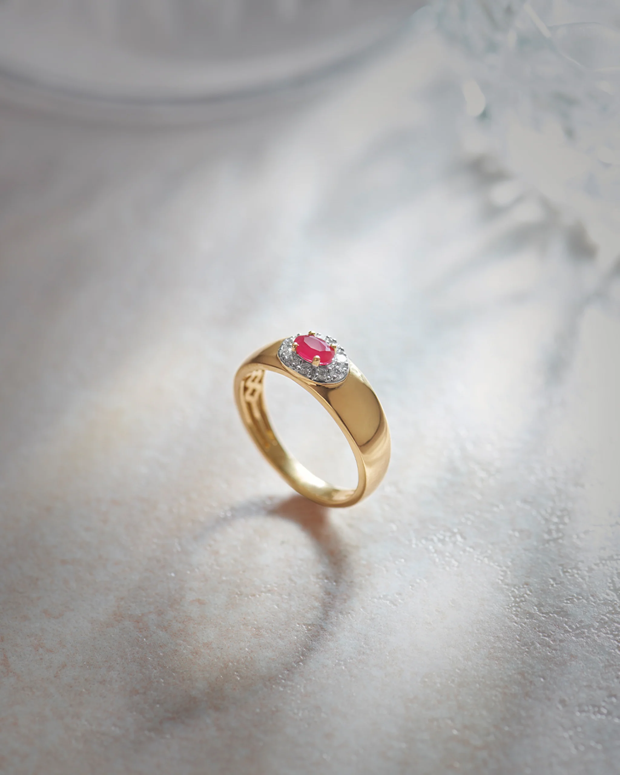 Created Ruby Halo Diamond Band - Image 6