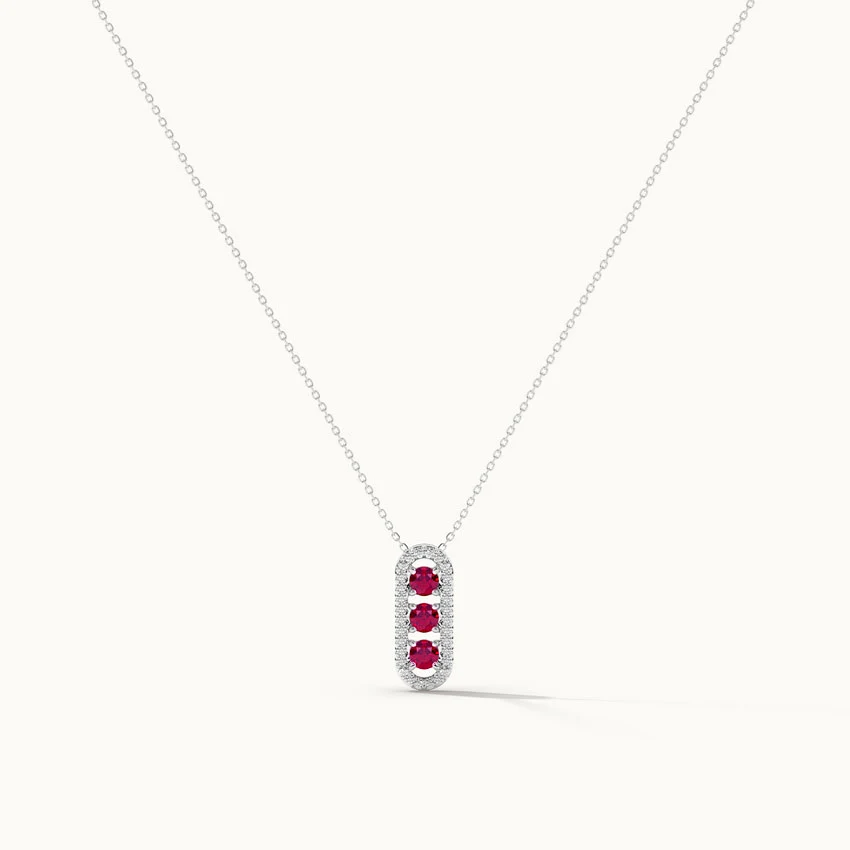 Created Ruby Paperclip Necklace - Image 3
