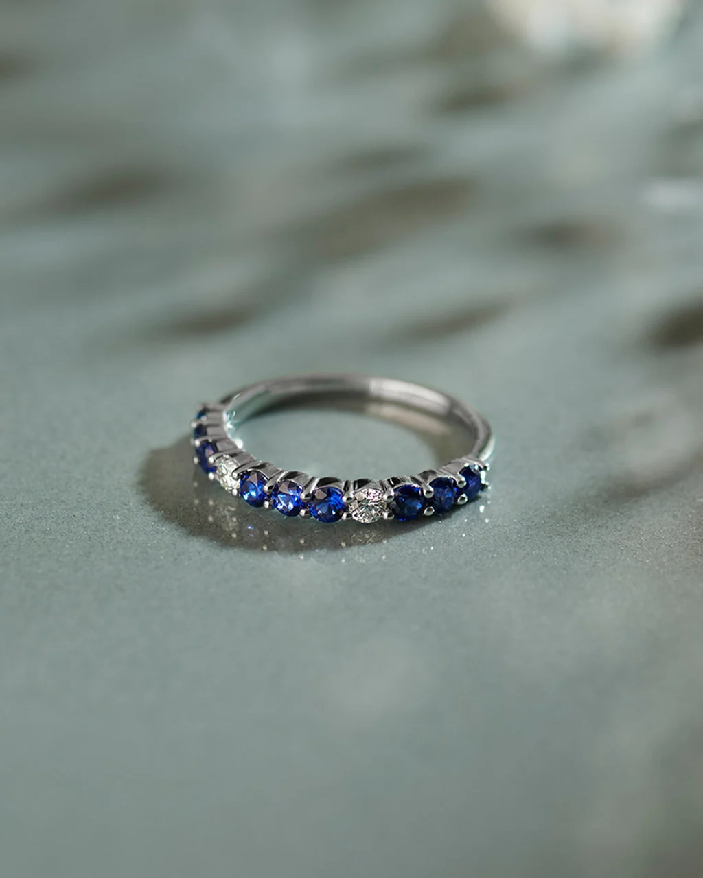 Created Sapphire & Diamond Band - Image 9