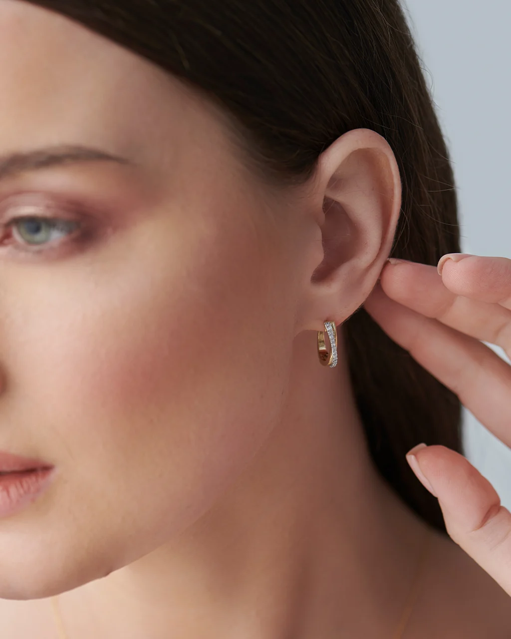 Criss Cross Diamond Hoops - Image 2