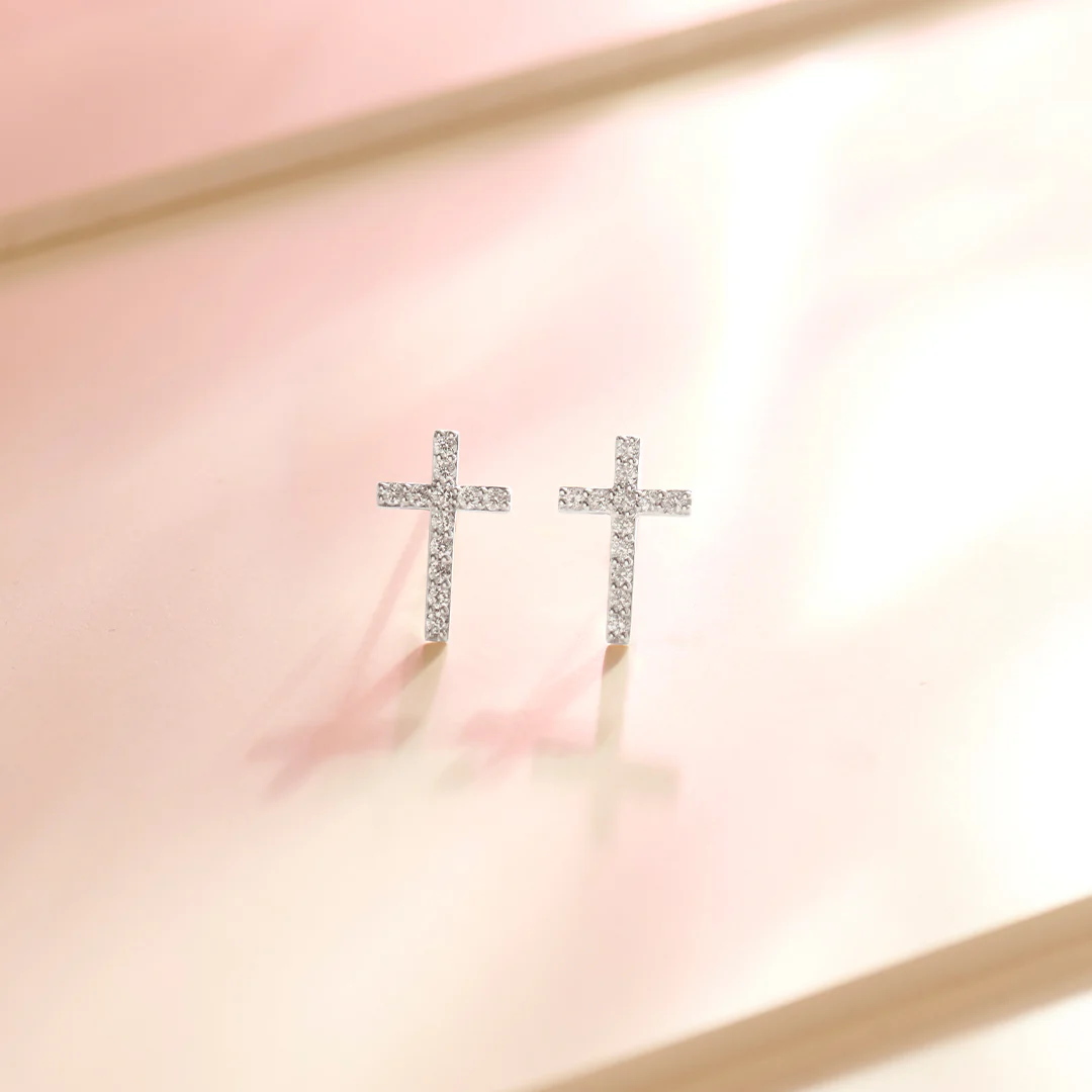 Cross Diamond Earrings