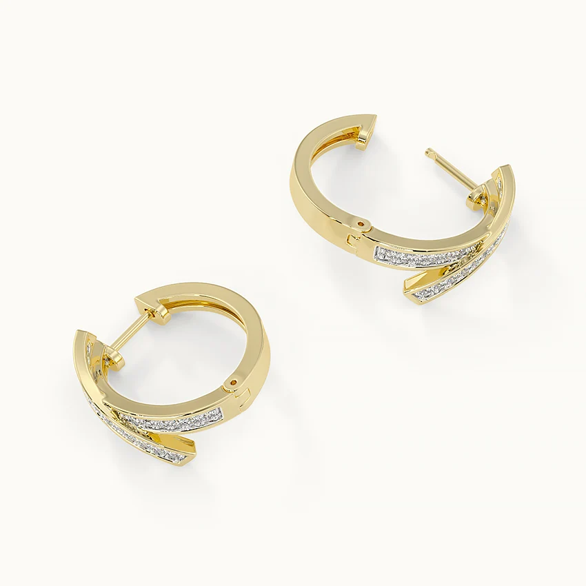 Cross Diamond Studded Hoops - Image 6