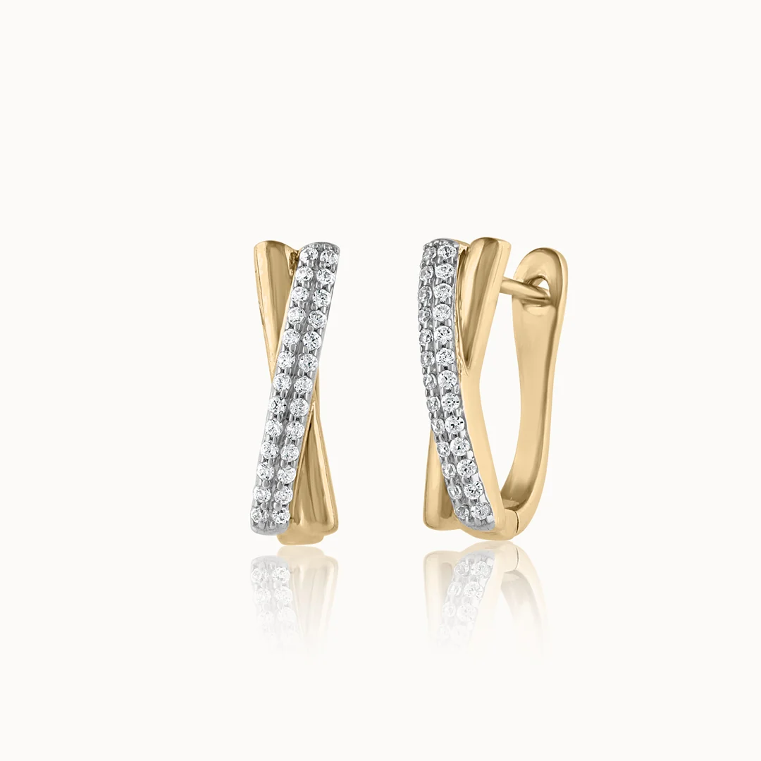 Crossline Diamond Hoops - Image 3