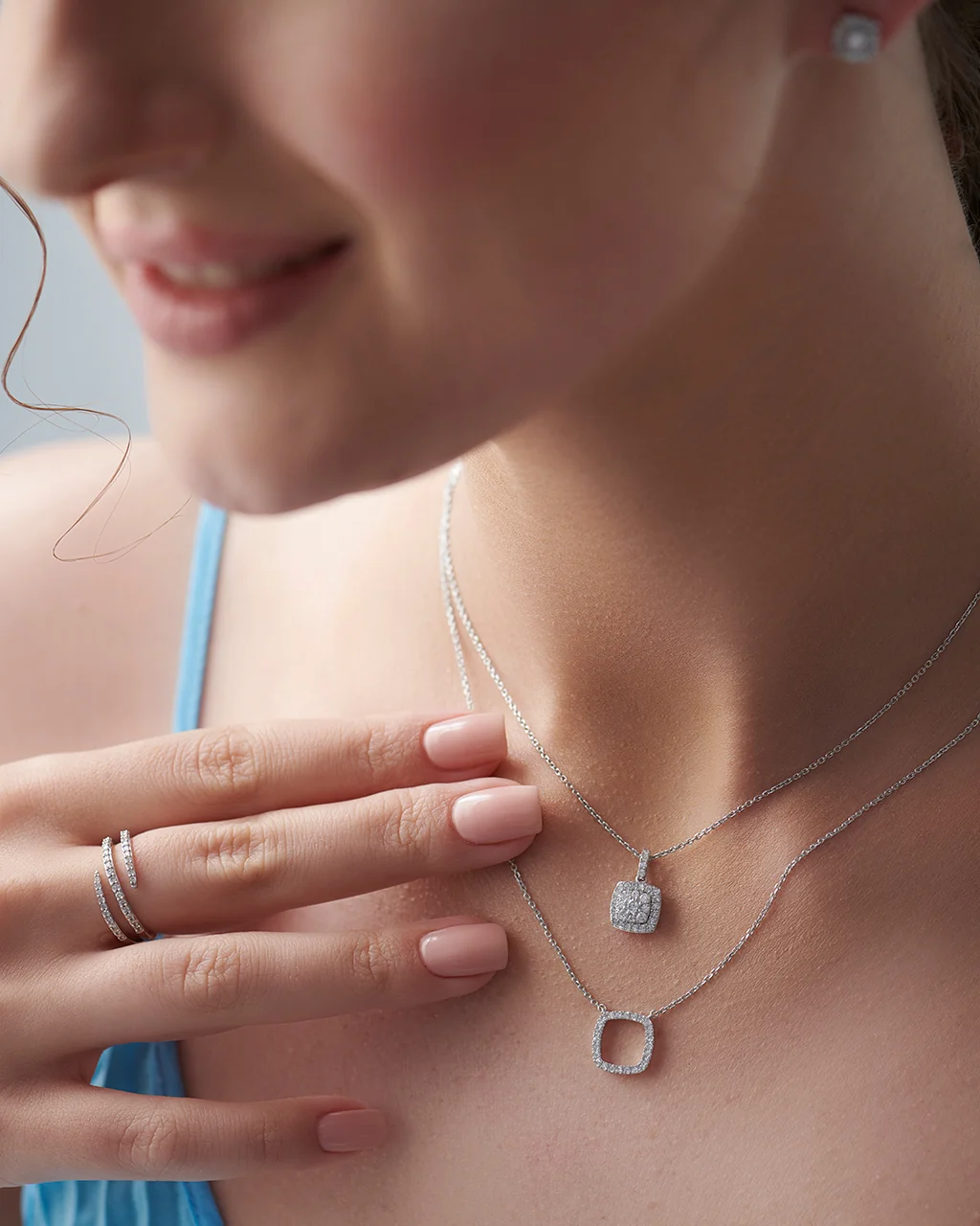 Cushion Pave Diamond Necklace - Image 4