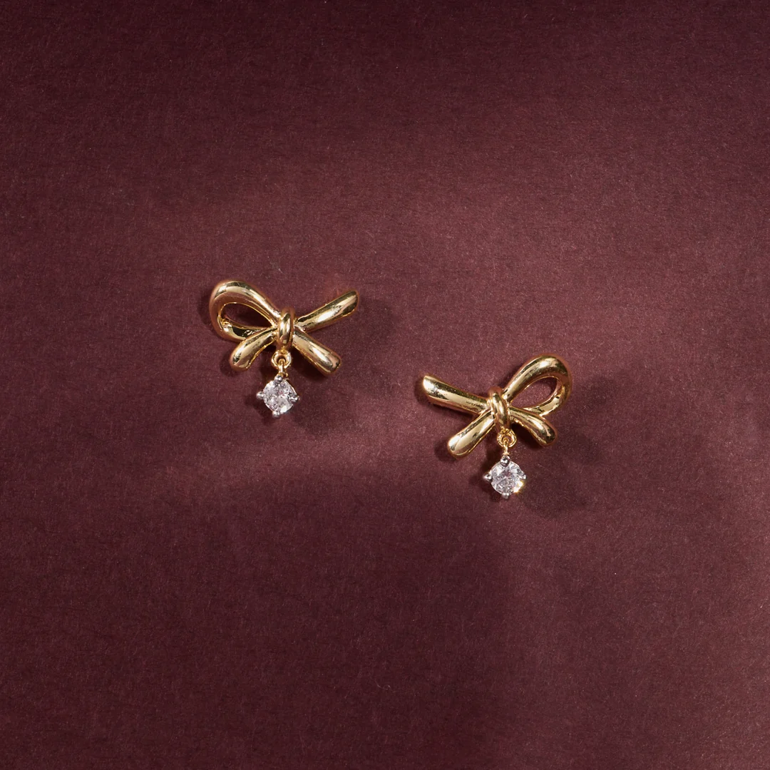 Dancing Diamond Bow Earrings
