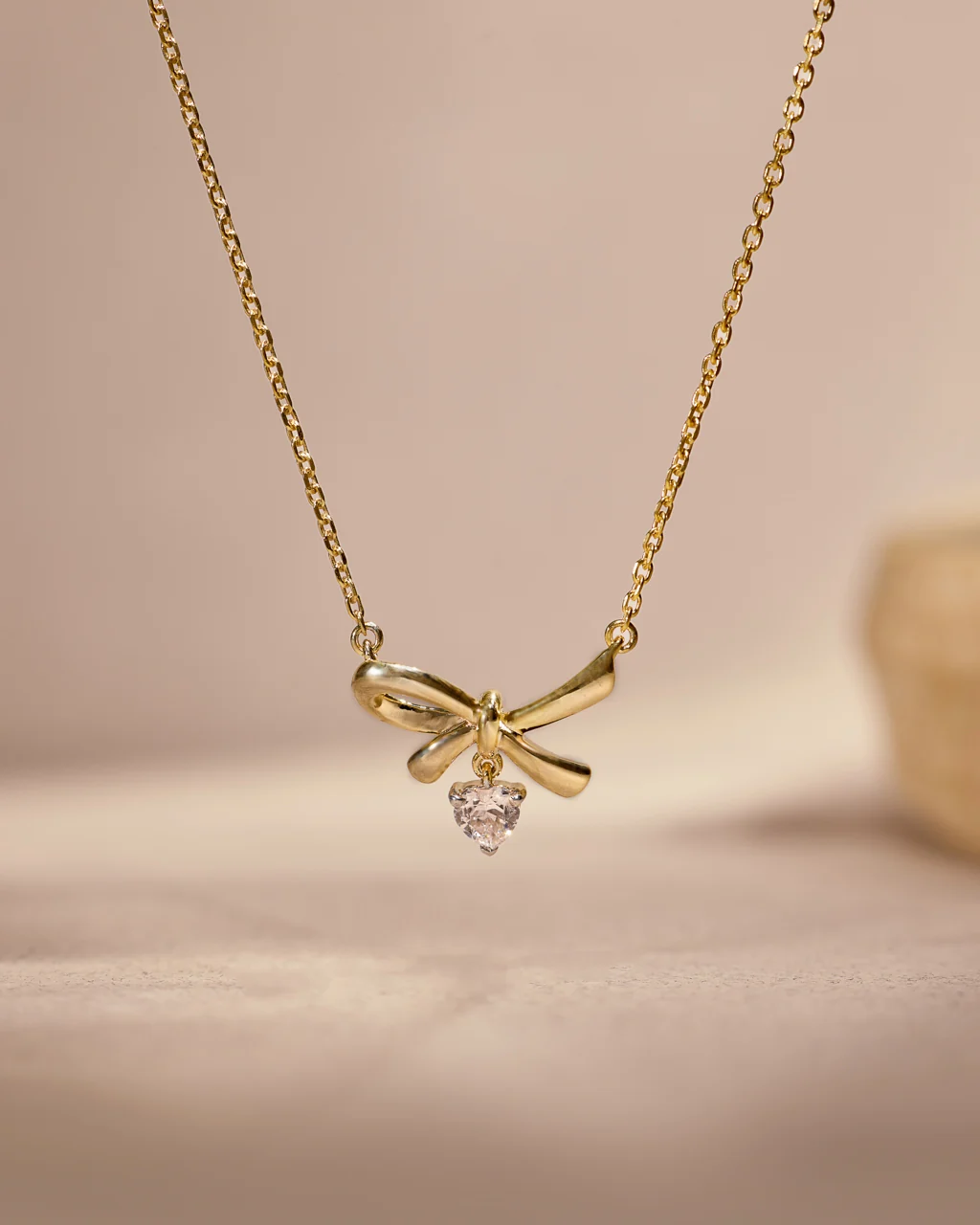 Dancing Diamond Bow Necklace - Image 5