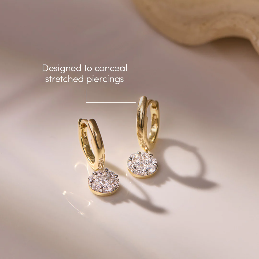 Dancing Diamond Cluster Hoop Earrings